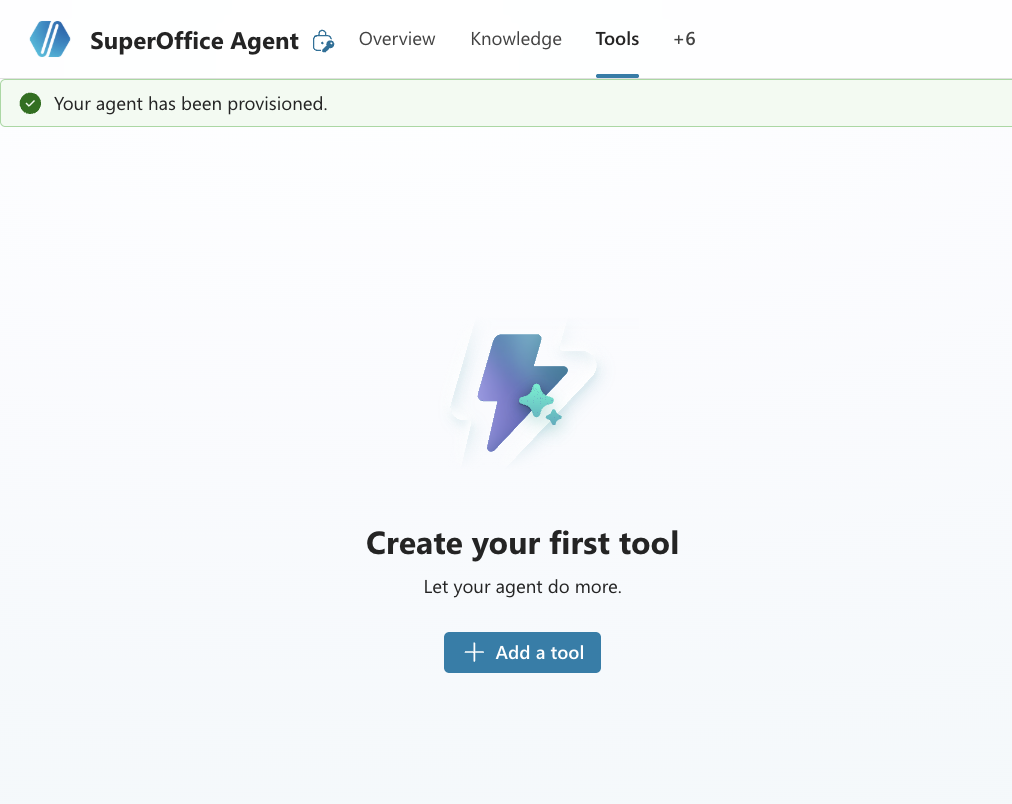 Copilot Studio — Tools tab